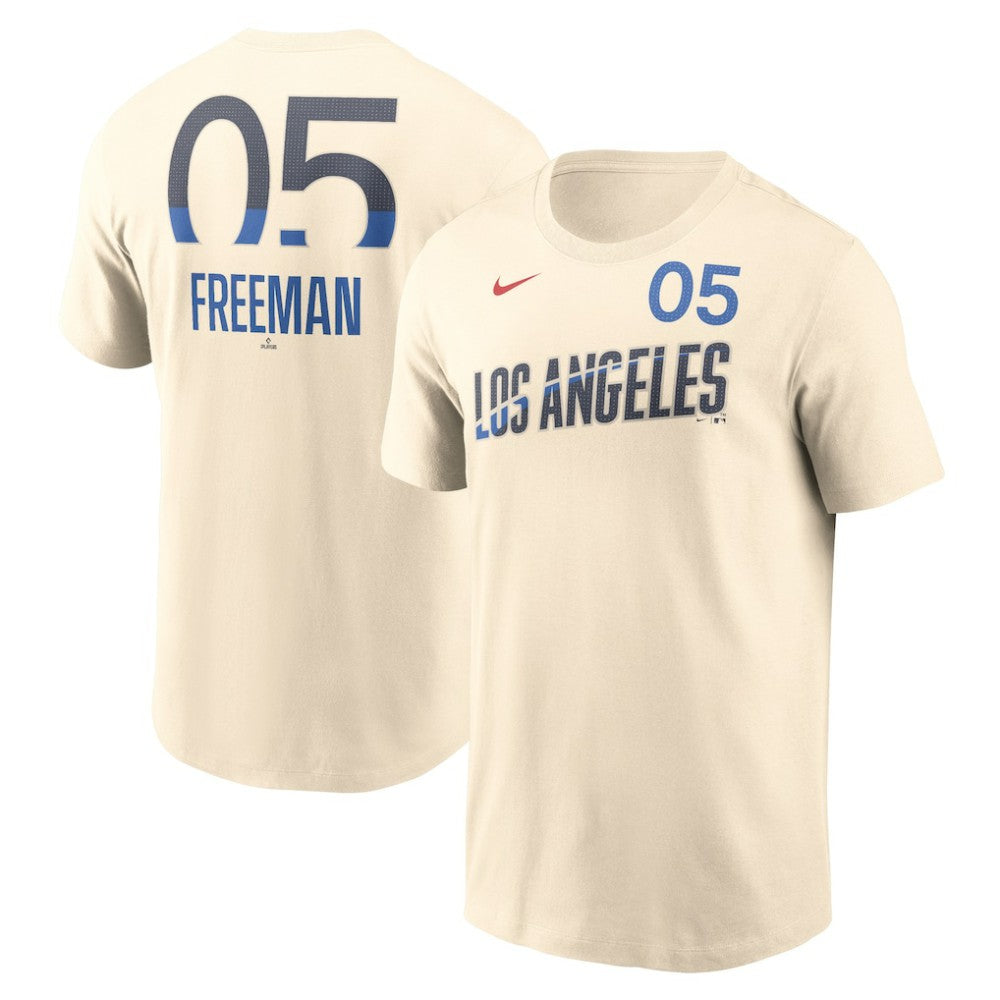 Freddie Freeman Los Angeles Dodgers 2024 City Connect Fuse Name & Number T-Shirt Cream