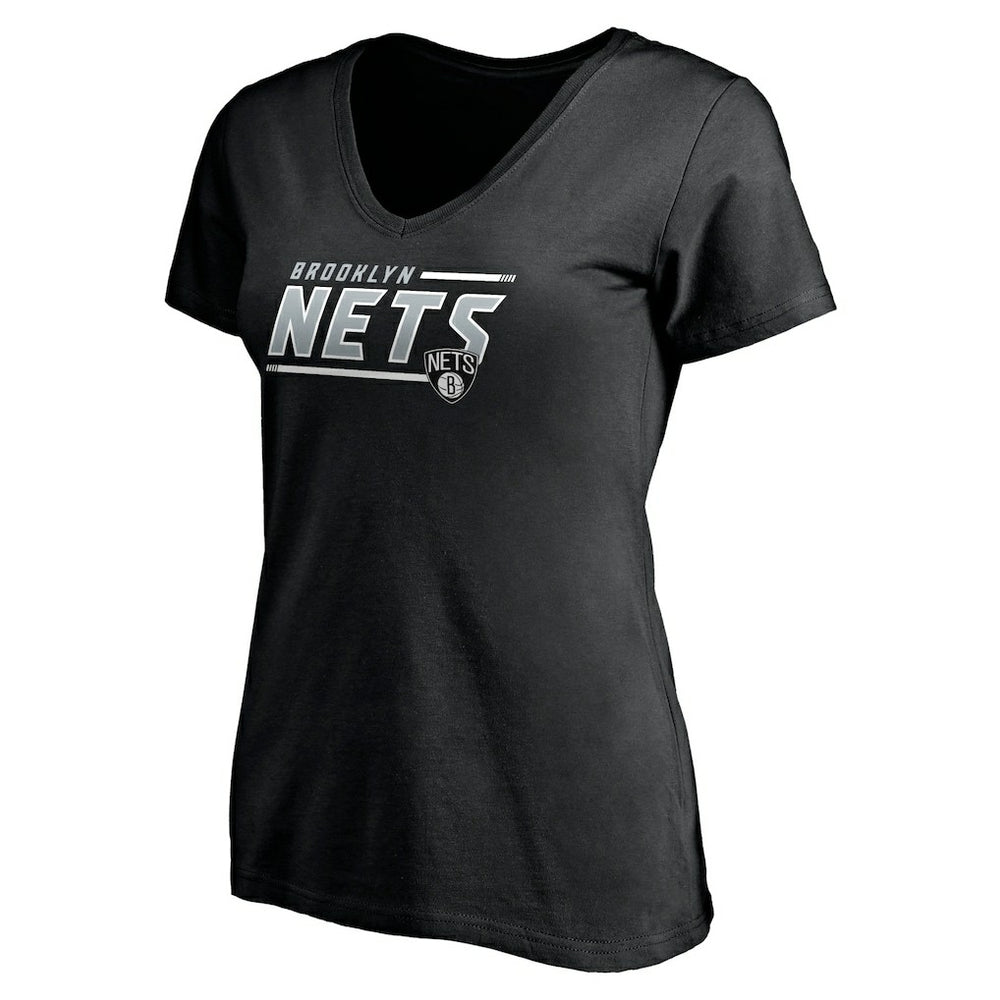 Brooklyn Nets Women's Mascot In Bounds V-Neck T-Shirt - Black cheap