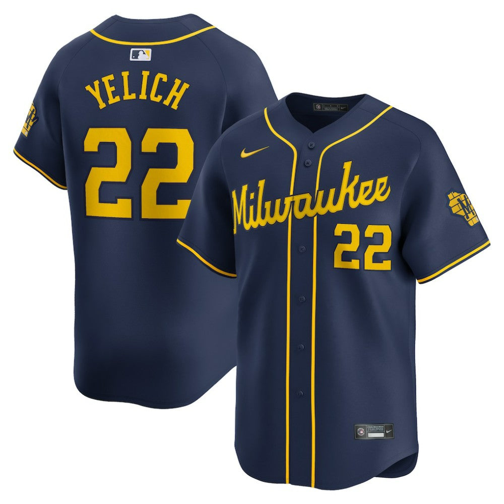 Christian Yelich Milwaukee Brewers Alternate Limited Player Jersey - Navy