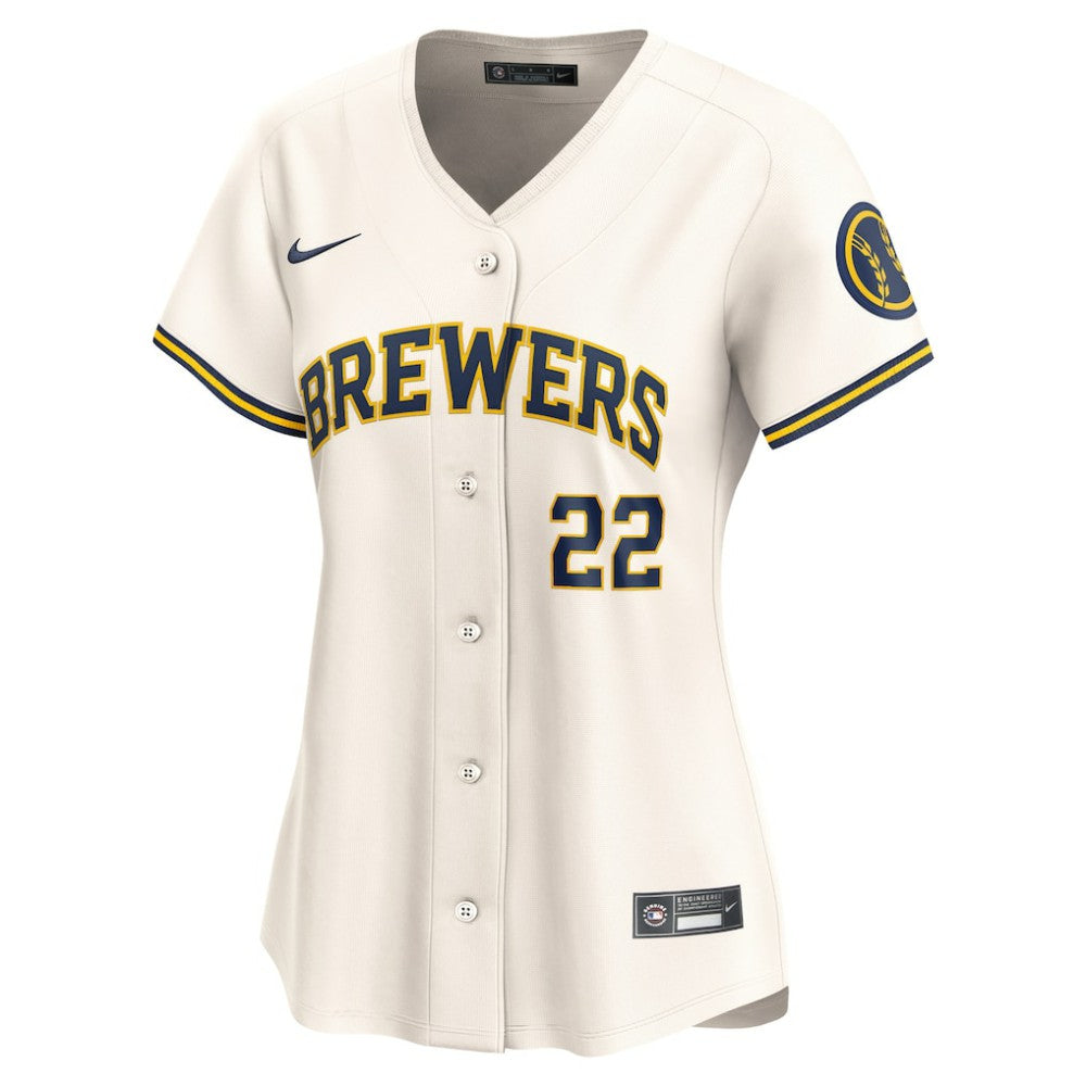 Christian Yelich Milwaukee Brewers Women's Home Limited Player Jersey Cream
