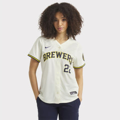Christian Yelich Milwaukee Brewers Women's Home Limited Player Jersey Cream