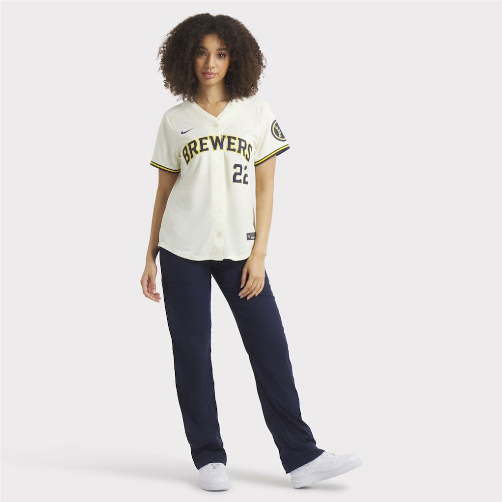 Christian Yelich Milwaukee Brewers Women's Home Limited Player Jersey Cream
