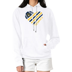 Milwaukee Brewers G-III 4Her by Carl Banks Women's Heart Fleece Pullover Hoodie White