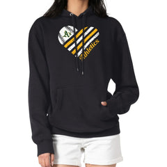 Athletics G-III 4Her by Carl Banks Women's Heart Fleece Pullover Hoodie Black