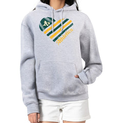 Athletics G-III 4Her by Carl Banks Women's Heart Fleece Pullover Hoodie Heather Gray