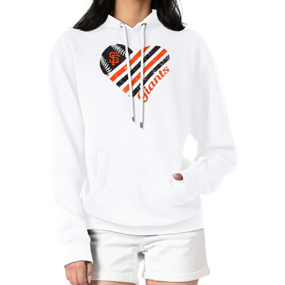 San Francisco Giants G-III 4Her by Carl Banks Women's Heart Fleece Pullover Hoodie White