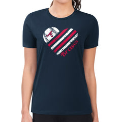 Atlanta Braves G-III 4Her by Carl Banks Women's Super-Slim Fit Lightweight Heart Graphic T-Shirt Navy