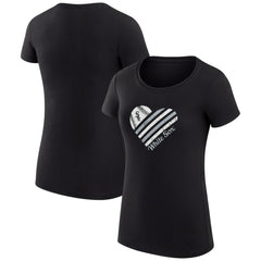 Chicago White Sox G-III 4Her by Carl Banks Women's Super-Slim Fit Lightweight Heart Graphic T-Shirt Black
