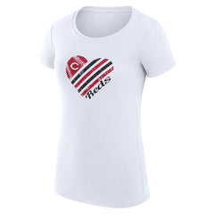 Cincinnati Reds G-III 4Her by Carl Banks Women's Super-Slim Fit Lightweight Heart Graphic T-Shirt White