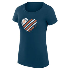 Detroit Tigers G-III 4Her by Carl Banks Women's Super-Slim Fit Lightweight Heart Graphic T-Shirt Navy