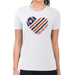 Houston Astros G-III 4Her by Carl Banks Women's Super-Slim Fit Lightweight Heart Graphic T-Shirt White