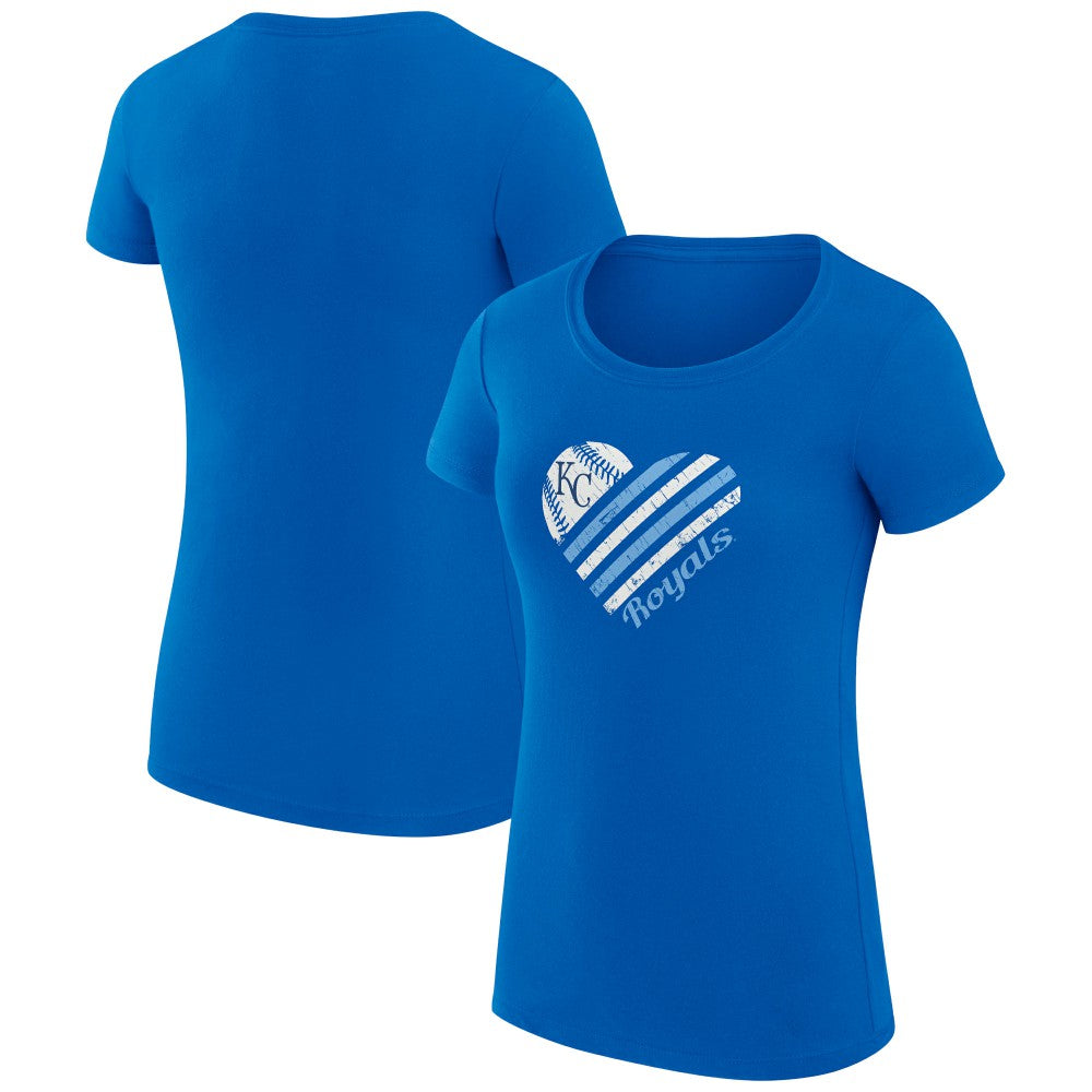 Kansas City Royals G-III 4Her by Carl Banks Women's Super-Slim Fit Lightweight Heart Graphic T-Shirt Royal