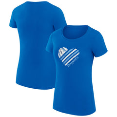 Kansas City Royals G-III 4Her by Carl Banks Women's Super-Slim Fit Lightweight Heart Graphic T-Shirt Royal