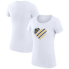 Milwaukee Brewers G-III 4Her by Carl Banks Women's Super-Slim Fit Lightweight Heart Graphic T-Shirt White