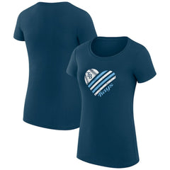Tampa Bay Rays G-III 4Her by Carl Banks Women's Super-Slim Fit Lightweight Heart Graphic T-Shirt Navy