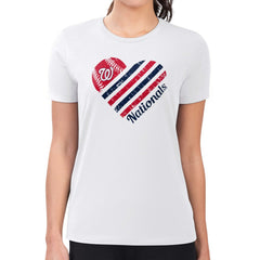 Washington Nationals G-III 4Her by Carl Banks Women's Super-Slim Fit Lightweight Heart Graphic T-Shirt White