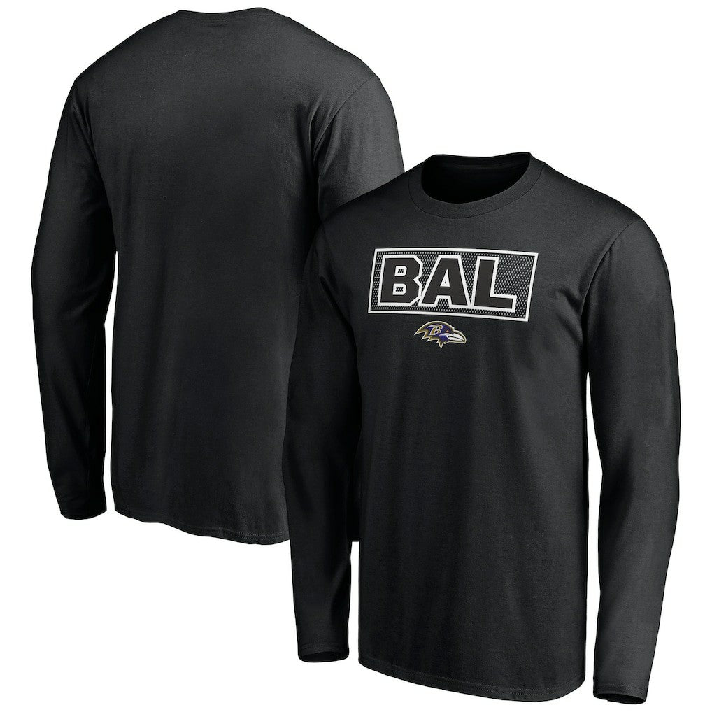 Baltimore Ravens Squad Throwbacks Long Sleeve T-Shirt - Black discount