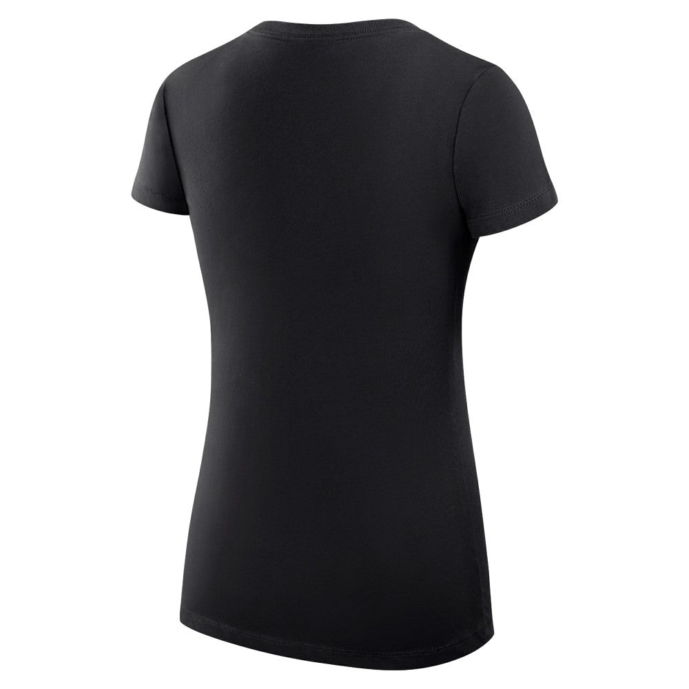 Cincinnati Reds G-III 4Her by Carl Banks Women's Super-Slim Fit Lightweight Heart V-Neck T-Shirt Black