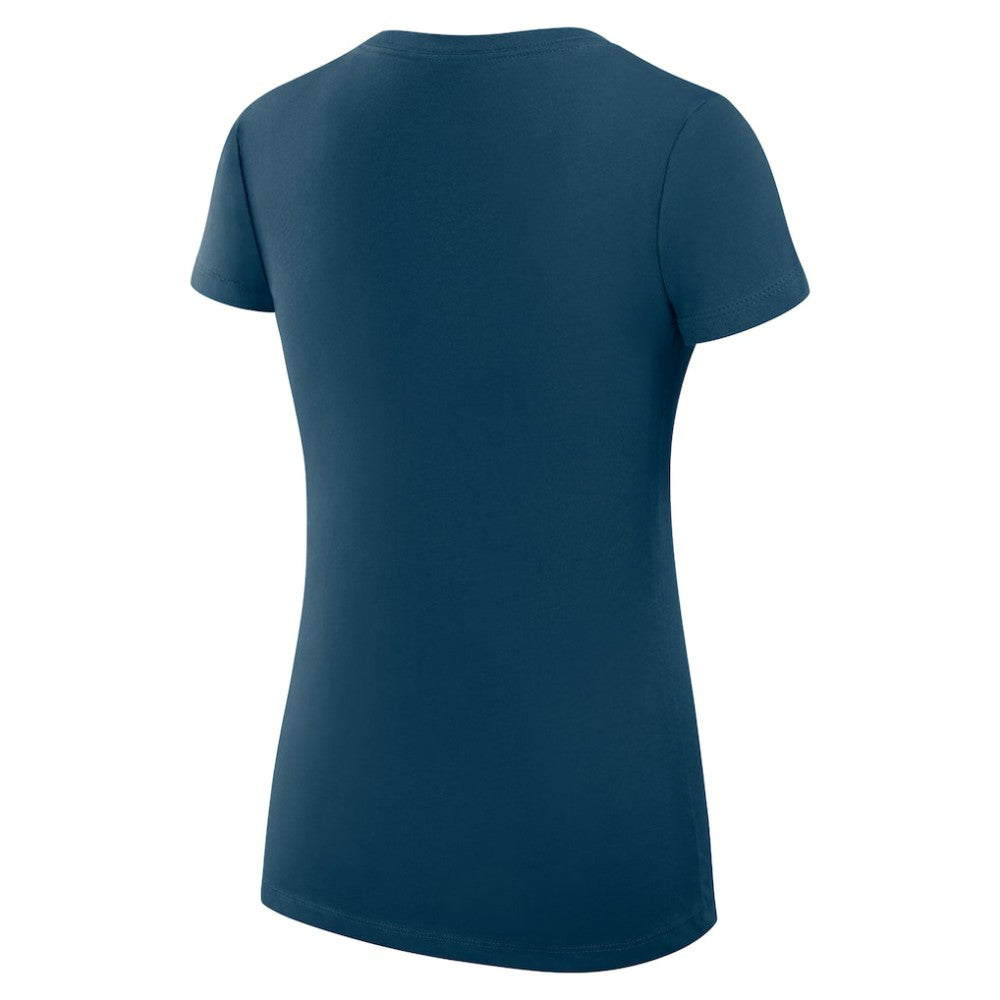 Cleveland Guardians G-III 4Her by Carl Banks Women's Super-Slim Fit Lightweight Heart V-Neck T-Shirt Navy