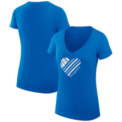Kansas City Royals G-III 4Her by Carl Banks Women's Super-Slim Fit Lightweight Heart V-Neck T-Shirt Royal