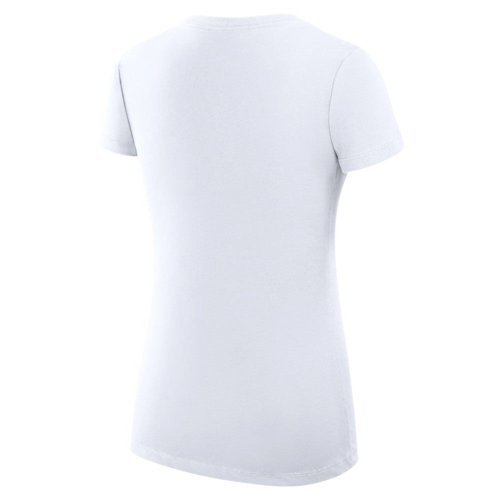 Los Angeles Dodgers G-III 4Her by Carl Banks Women's Super-Slim Fit Lightweight Heart V-Neck T-Shirt White