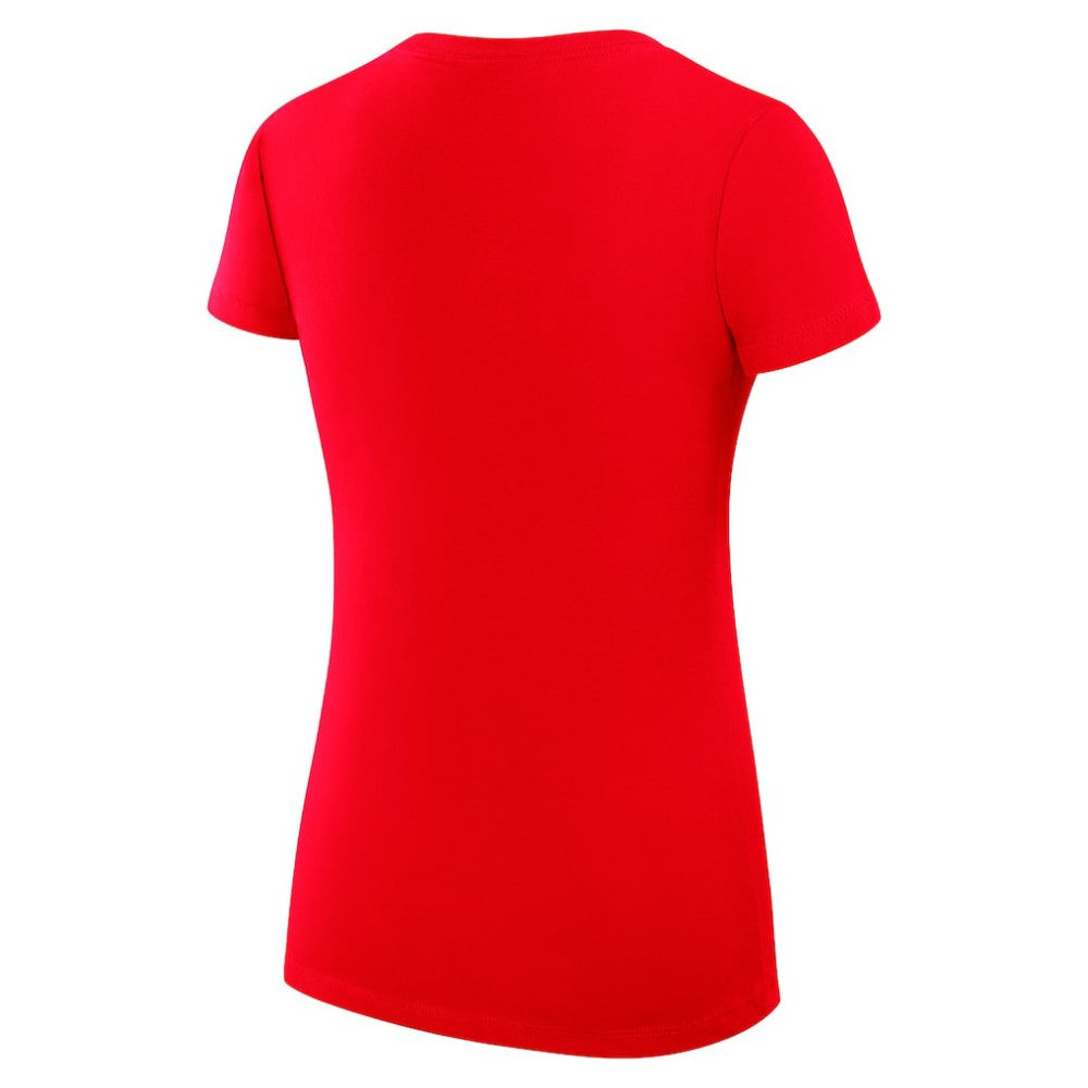 Texas Rangers G-III 4Her by Carl Banks Women's Super-Slim Fit Lightweight Heart V-Neck T-Shirt Red