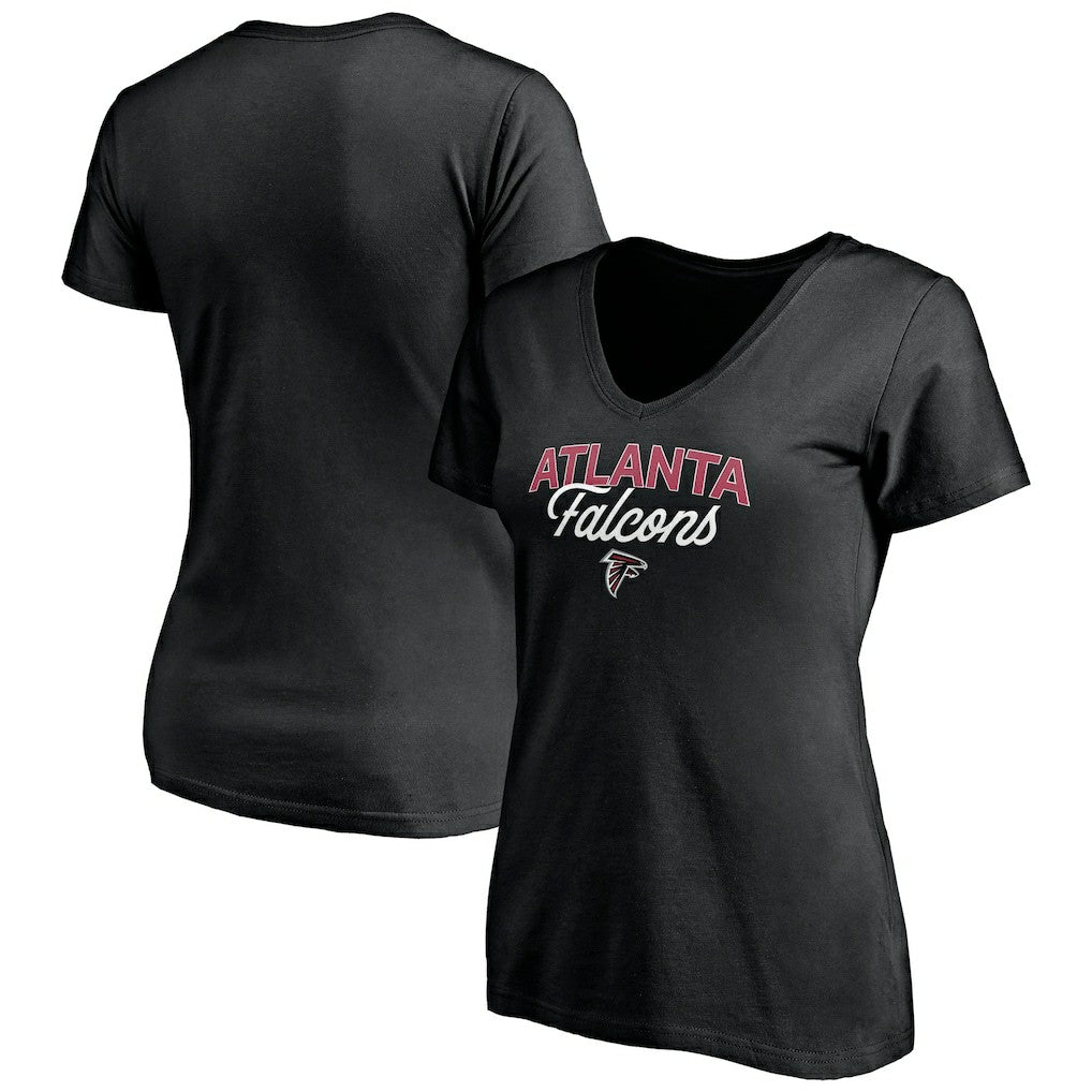 Atlanta Falcons Women's Depth Chart V-Neck T-Shirt - Black sale