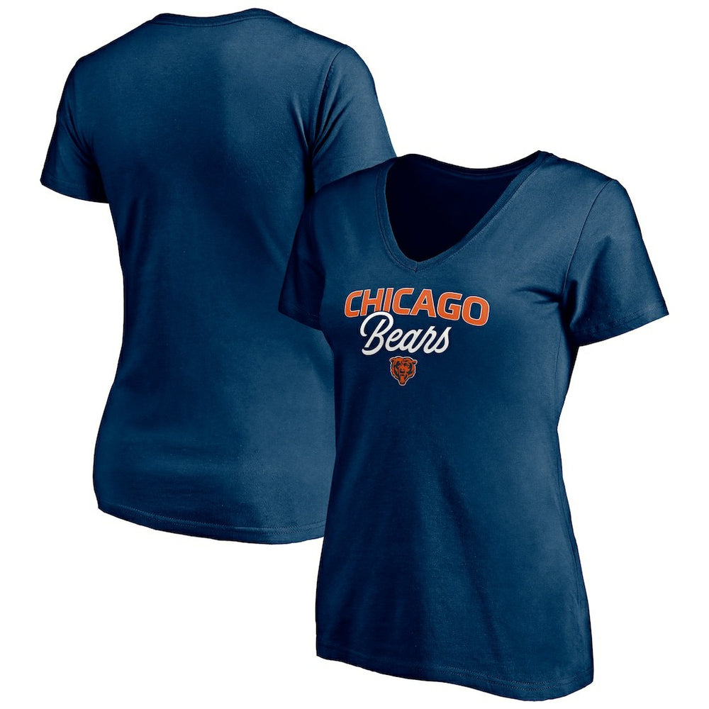 Chicago Bears Women's Depth Chart V-Neck T-Shirt - Navy cheap