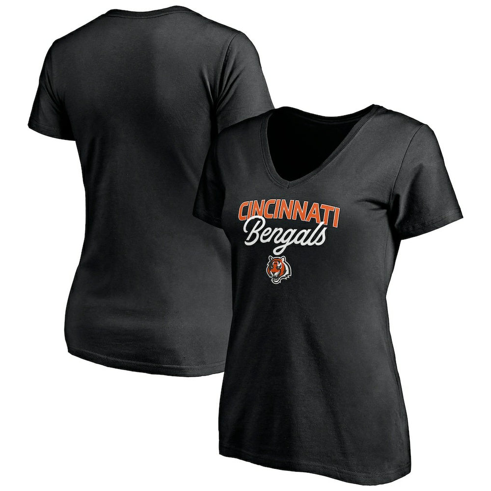 Cincinnati Bengals Women's Depth Chart V-Neck T-Shirt - Black discount