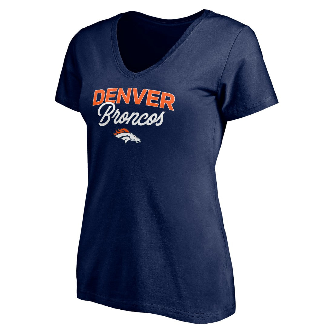 Denver Broncos Women's Depth Chart V-Neck T-Shirt - Navy outlet