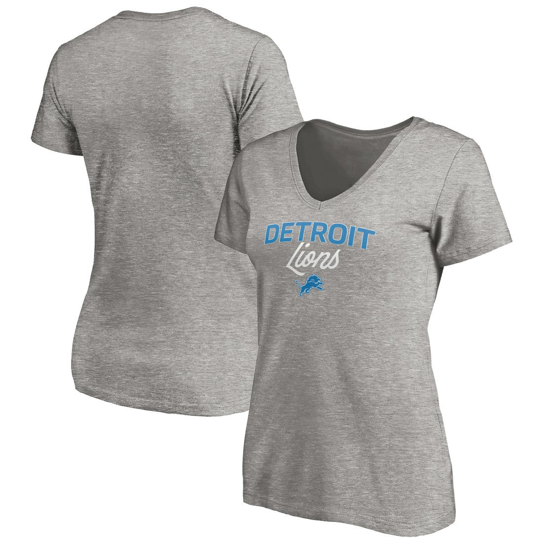 Detroit Lions Women's Depth Chart V-Neck T-Shirt - Gray sale