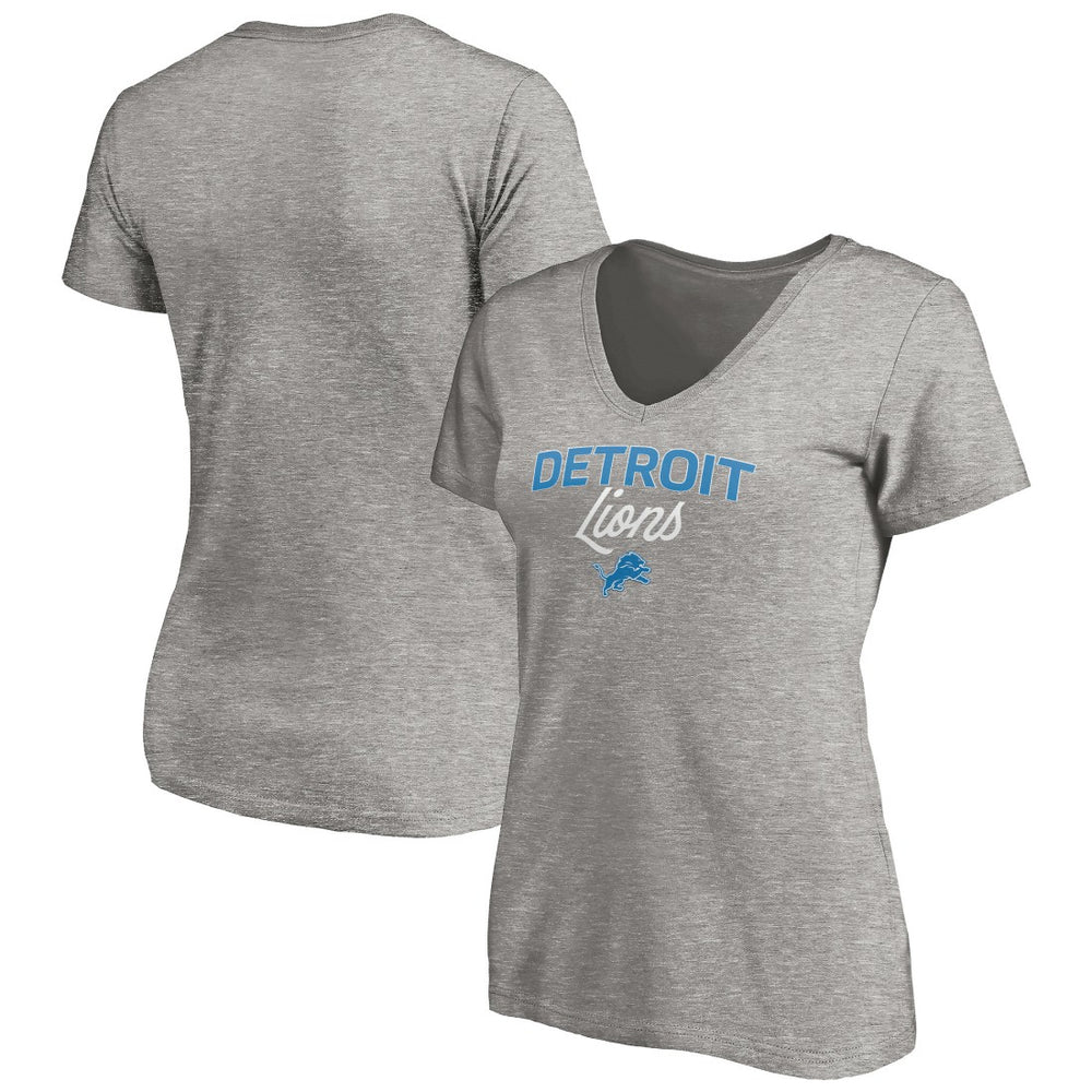Detroit Lions Women's Depth Chart V-Neck T-Shirt - Gray sale