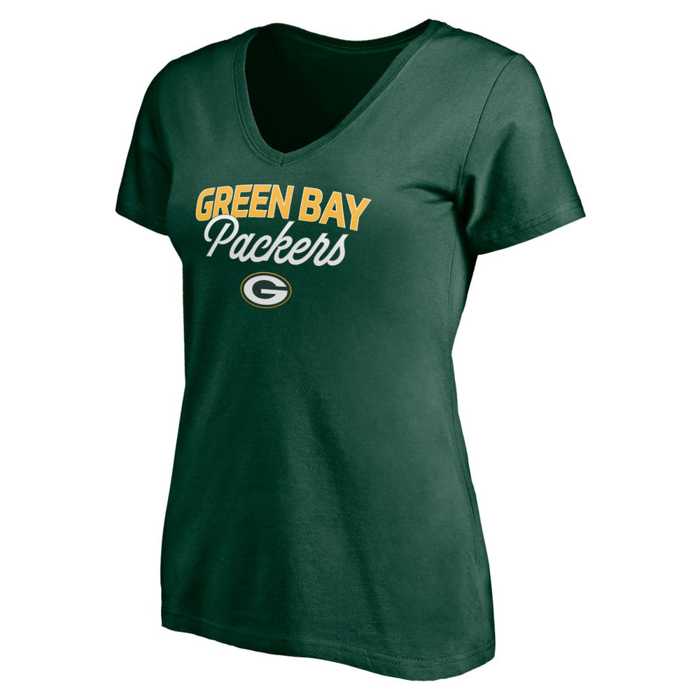 Green Bay Packers Women's Depth Chart V-Neck T-Shirt - Green sale
