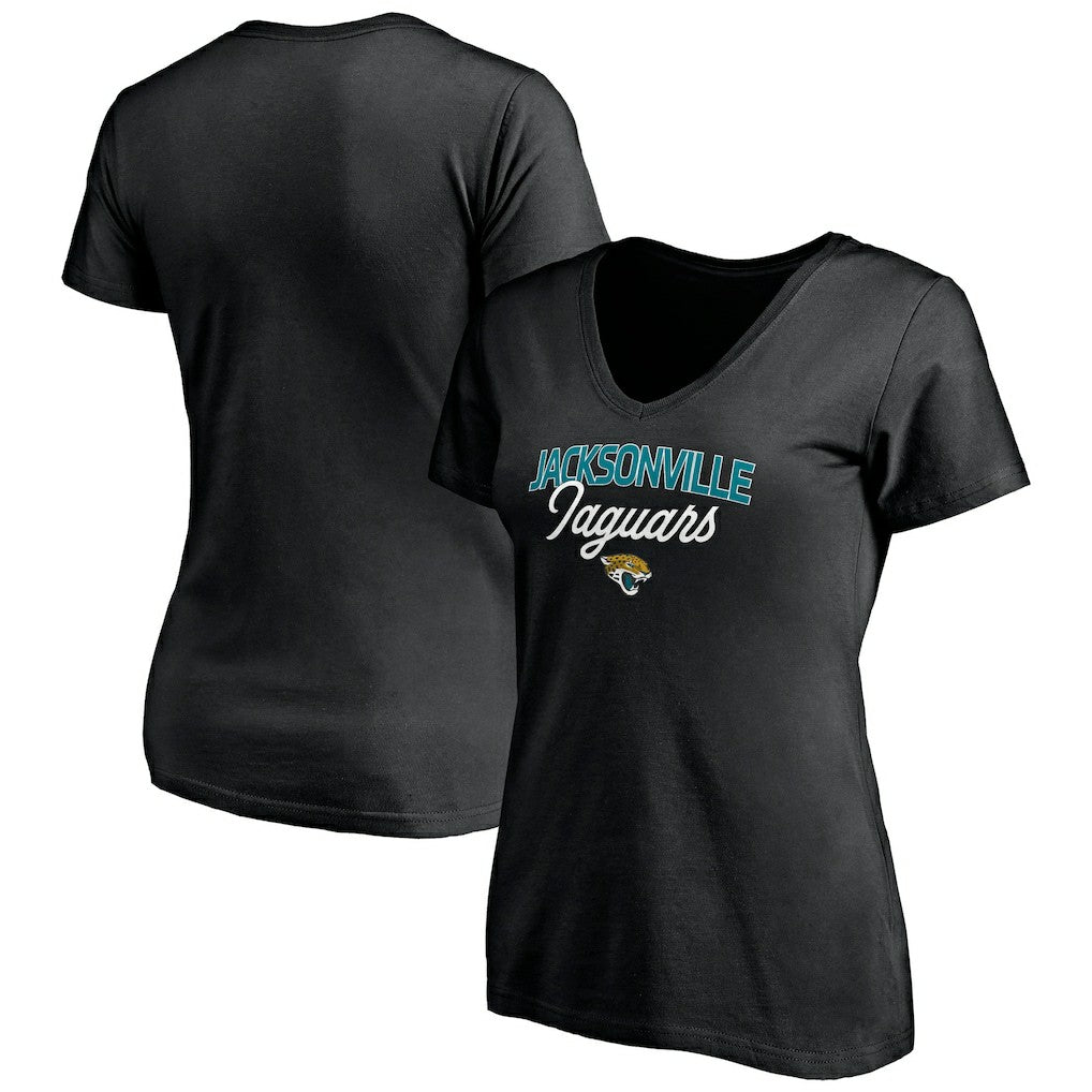 Jacksonville Jaguars Women's Depth Chart V-Neck T-Shirt - Black outlet