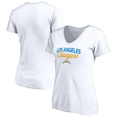 Los Angeles Chargers Women's Depth Chart V-Neck T-Shirt - White online