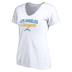 Los Angeles Chargers Women's Depth Chart V-Neck T-Shirt - White online