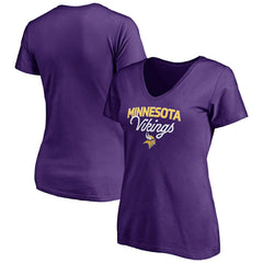 Minnesota Vikings Women's Depth Chart V-Neck T-Shirt - Purple for sale