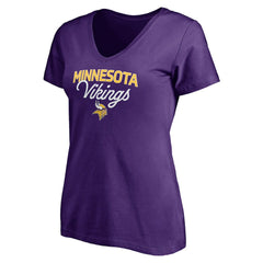 Minnesota Vikings Women's Depth Chart V-Neck T-Shirt - Purple for sale