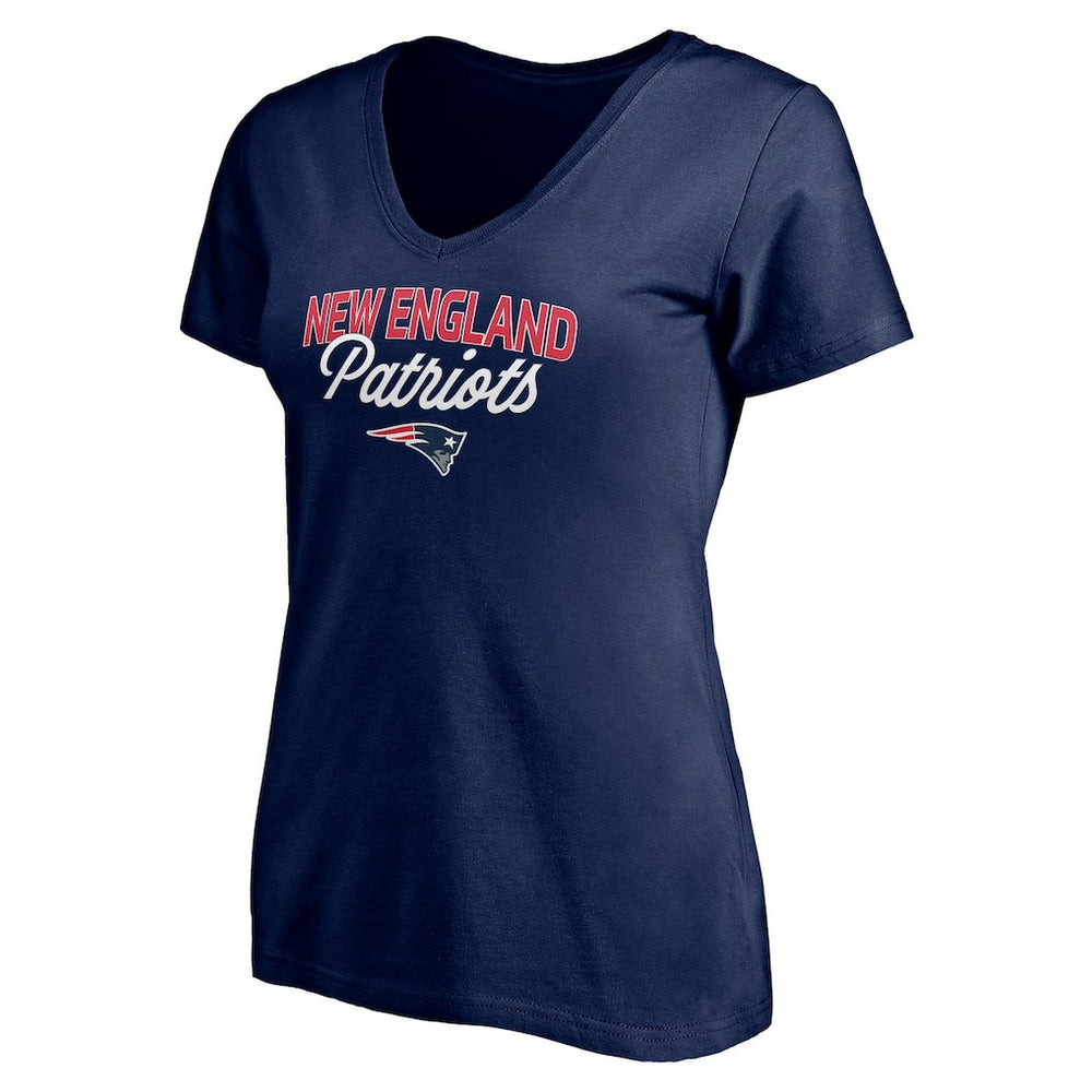 New England Patriots Women's Depth Chart V-Neck T-Shirt - Navy sale