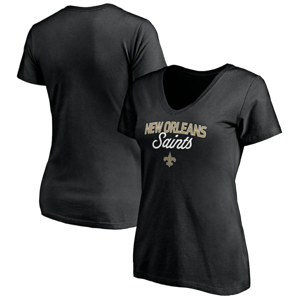 New Orleans Saints Women's Depth Chart V-Neck T-Shirt - Black online
