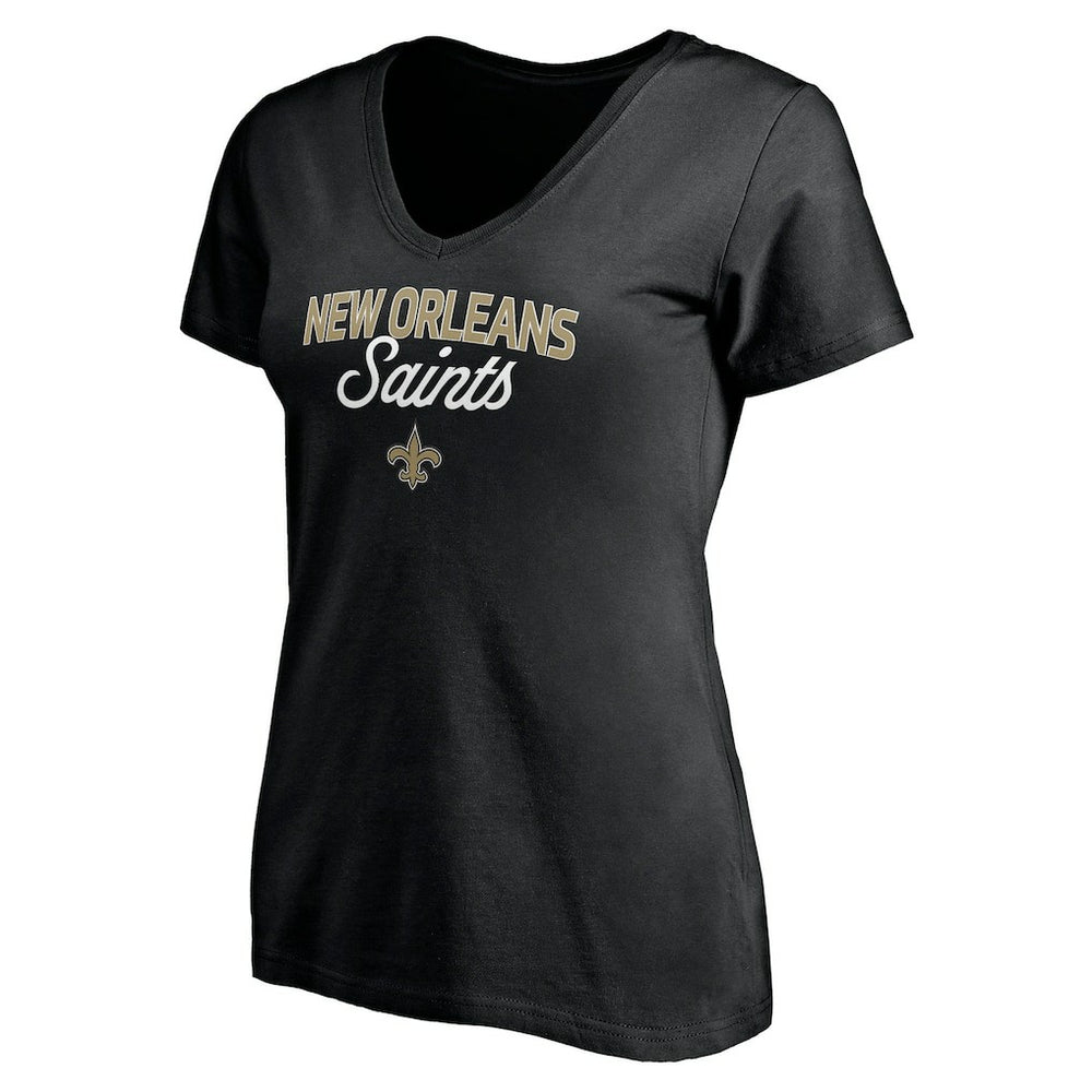 New Orleans Saints Women's Depth Chart V-Neck T-Shirt - Black online