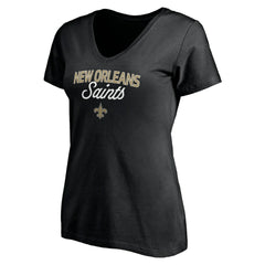 New Orleans Saints Women's Depth Chart V-Neck T-Shirt - Black online