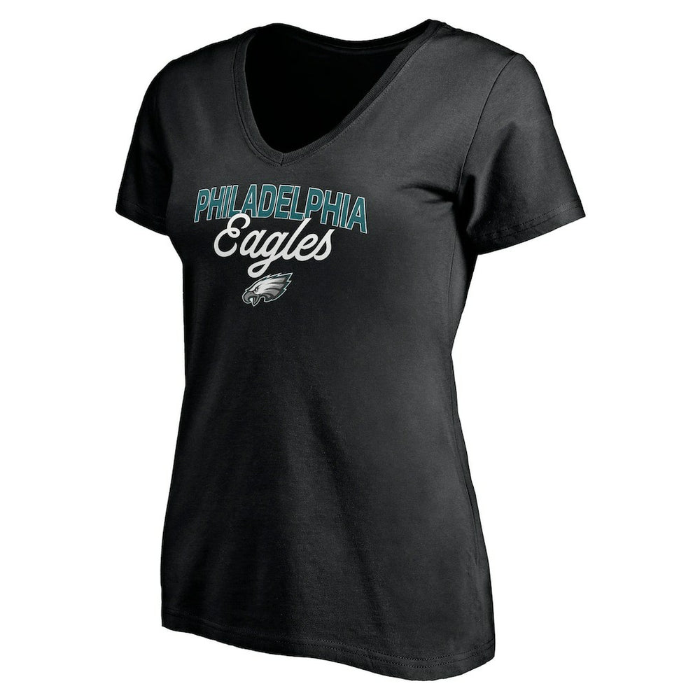 Philadelphia Eagles Women's Depth Chart V-Neck T-Shirt - Black on sale