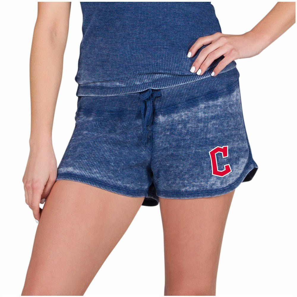Cleveland Guardians Concepts Sport Women's Resurgence Waffle Knit Shorts Navy