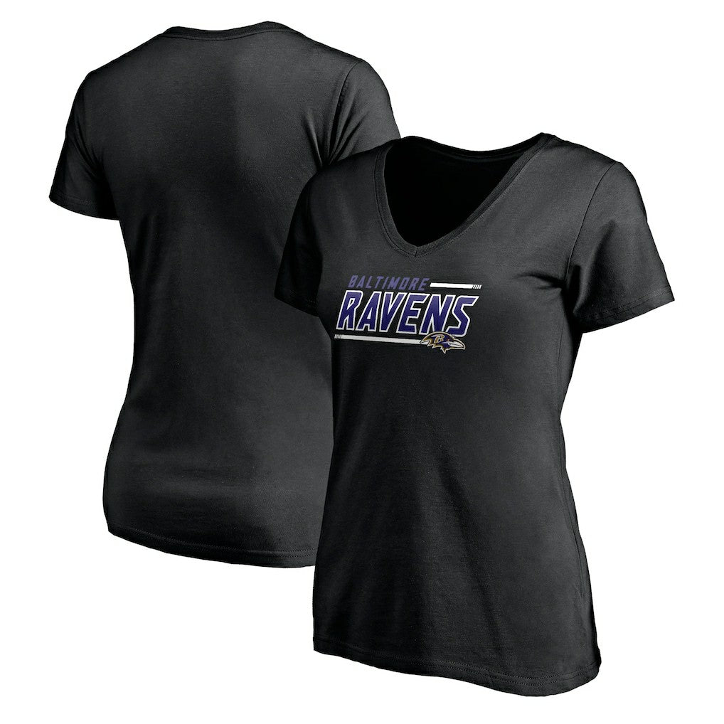 Baltimore Ravens Women's Mascot In Bounds V-Neck T-Shirt - Black discount
