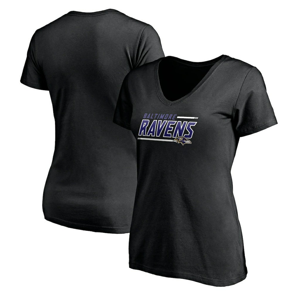 Baltimore Ravens Women's Mascot In Bounds V-Neck T-Shirt - Black discount