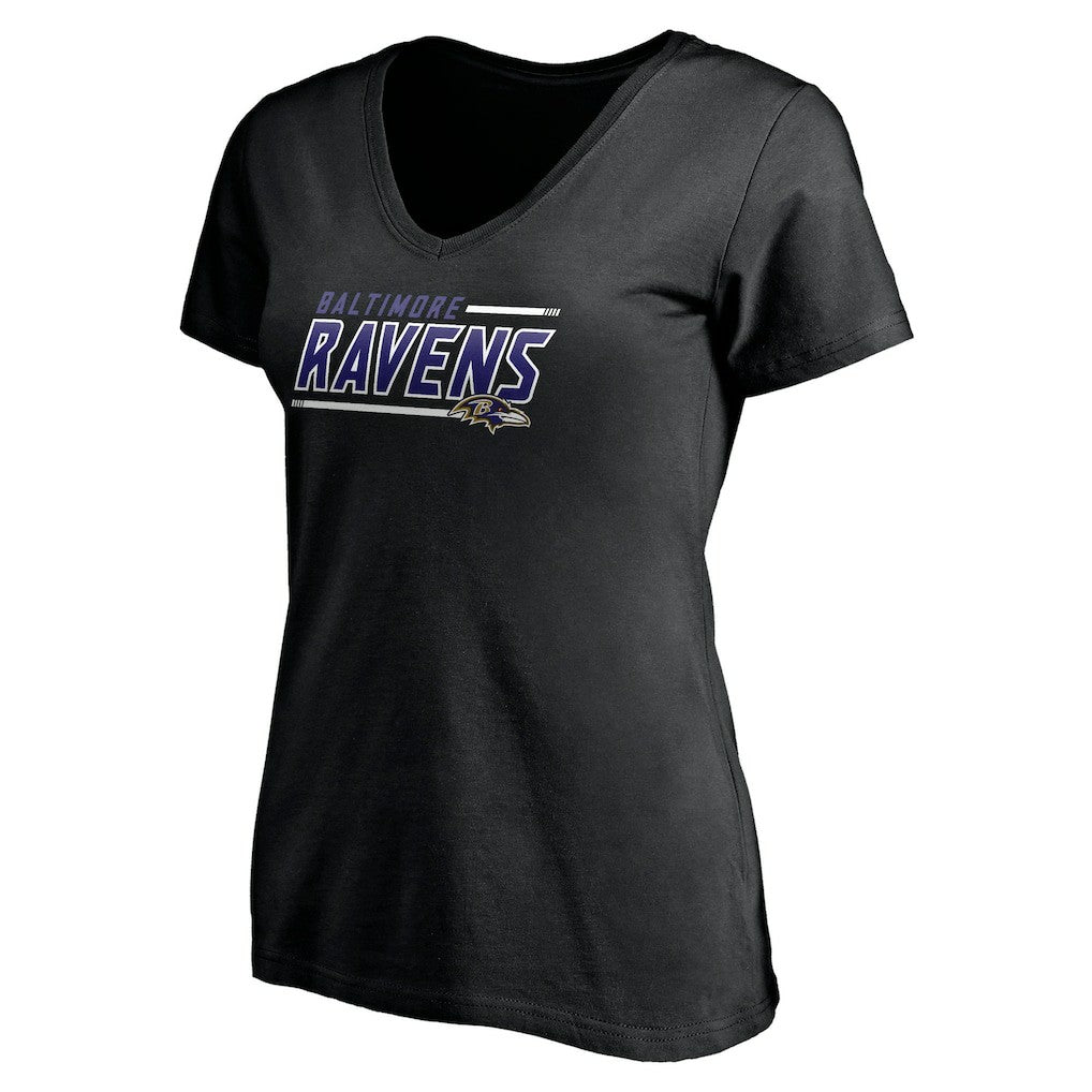 Baltimore Ravens Women's Mascot In Bounds V-Neck T-Shirt - Black discount