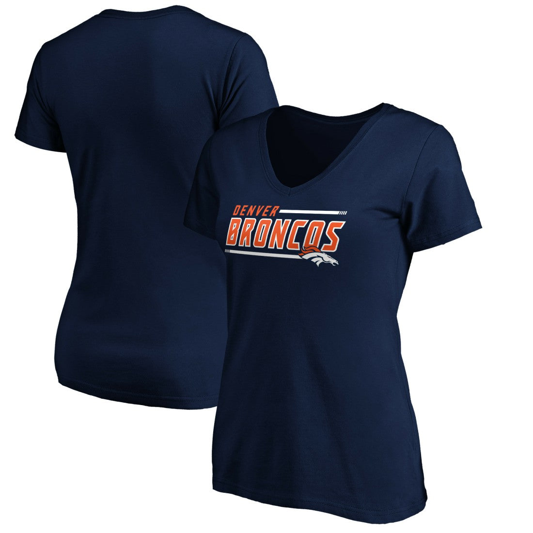 Denver Broncos Women's Mascot In Bounds V-Neck T-Shirt - Navy discount