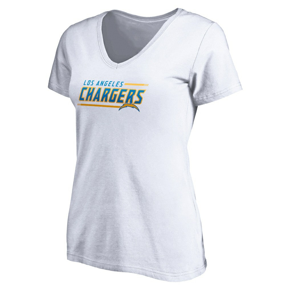 Los Angeles Chargers Women's Mascot In Bounds V-Neck T-Shirt - White outlet