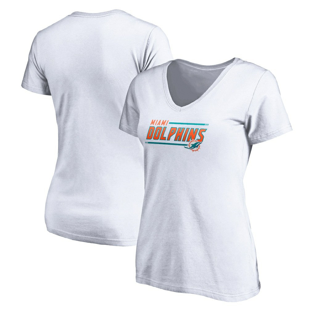 Miami Dolphins Women's Mascot In Bounds V-Neck T-Shirt - White outlet